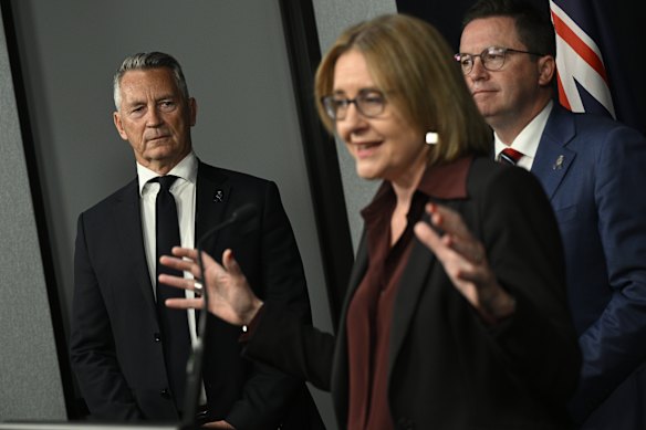 New Victoria Police Chief Commissioner Mike Bush speaks to the media after being announced as the new leader of Victoria Police by Premier Jacinta Allan.