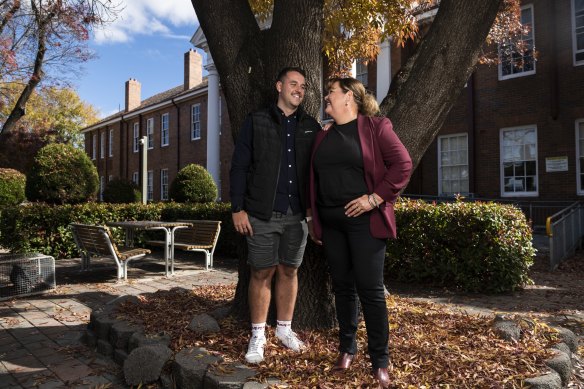 Inverell High School Indigenous studies teacher Jack Jeffery with his mother Cath Jeffery who is the former Indigenous studies teacher.