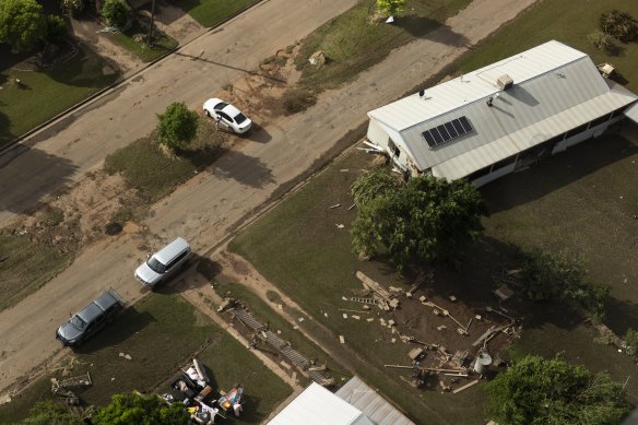 Some Eugowra houses were washed off their foundations after flash flooding in the small town on Monday.