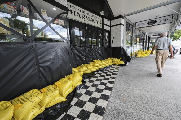 Rosalie shopkeepers have prepared for the 250 millimetres of rain predicted to hit Brisbane on Saturday, and up to 150 millimetres forecast for Sunday.