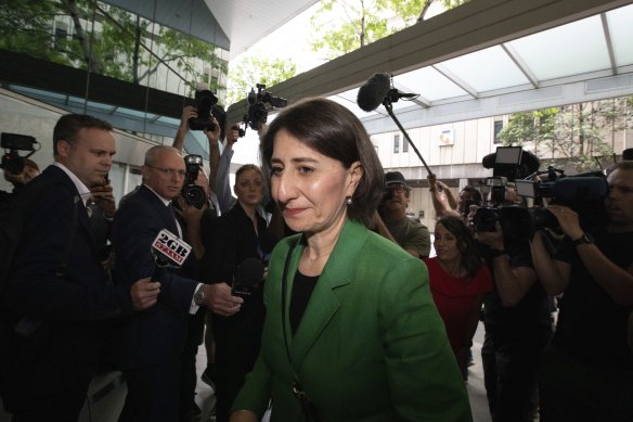 Former NSW premier Gladys Berejiklian outside the ICAC in October 2021.