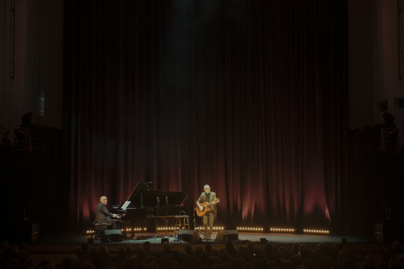 Paul Kelly and Paul Grabowsky perform at Sydney’s City Recital Hall, August 5, 2022.
