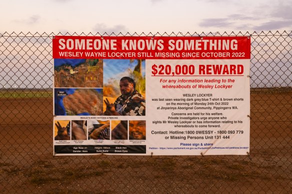 The family printed hundreds of banners appealing for information about Wes’s disappearance and posted them around Port Hedland.
