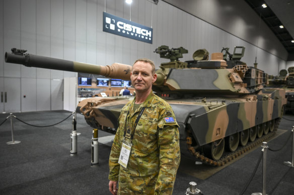 Bernie Maus commands a US-made Abrams tank. He says the new models unveiled at Land Forces offer better intelligence, maintenance and communication. “It’s not just about the sexy guns.”