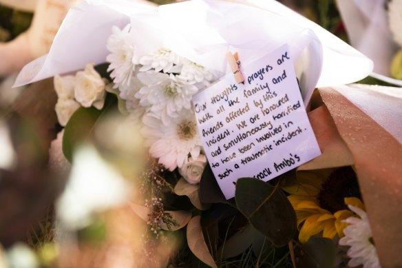 Tributes to the victims of the Hunter Valley bus tragedy at the crash site.