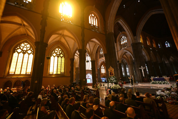 The scene inside St Patrick’s on Monday afternoon.