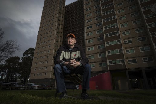 Public housing resident Brian Joss is worried he’ll lose his parking space at the Wellington Street estate.