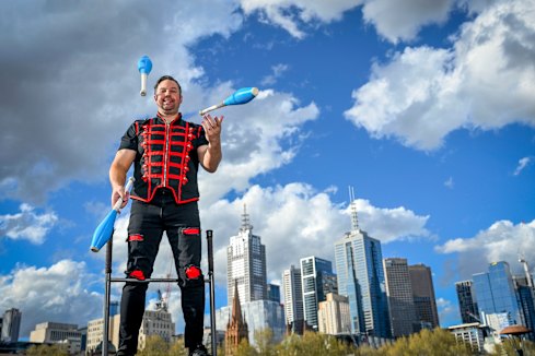 Juggling a new career: Corey Tomlins followed his heart and left the army to become a performer.