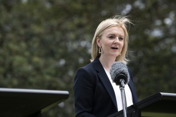 British Foreign Secretary Liz Truss in Sydney on Friday.