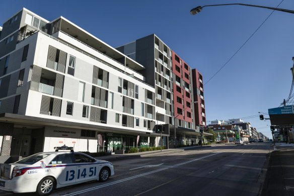 The Canterbury unit block in which two Saudi sisters were found dead. 