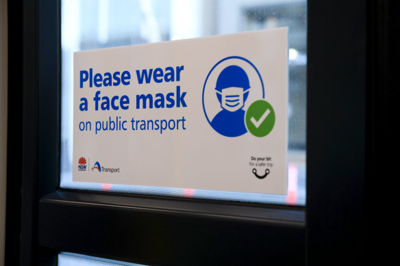 To help stop the spread of coronavirus, the NSW government is urging people to wear face masks when travelling on public transport. 