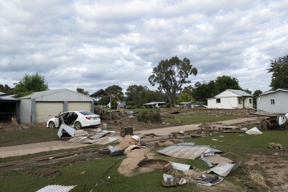 Homes and properties  destroyed following flash flooding in Eugowra.