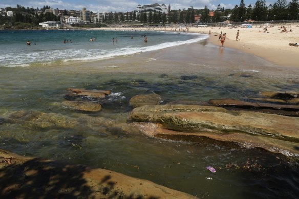 A stormwater drain outlet at the northern end of Coogee.