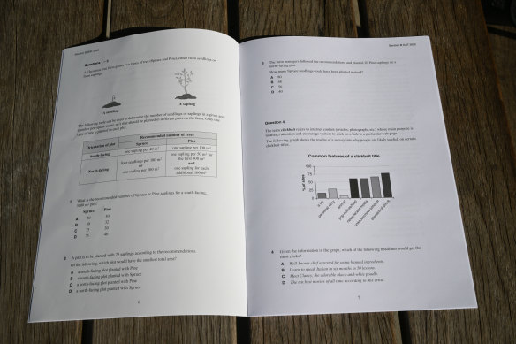 Sample questions from this year’s General Achievement Test. 