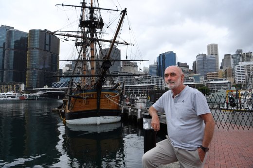 Captain John Dikkenberg, master of the HMB Endeavour in Darling Harbour.