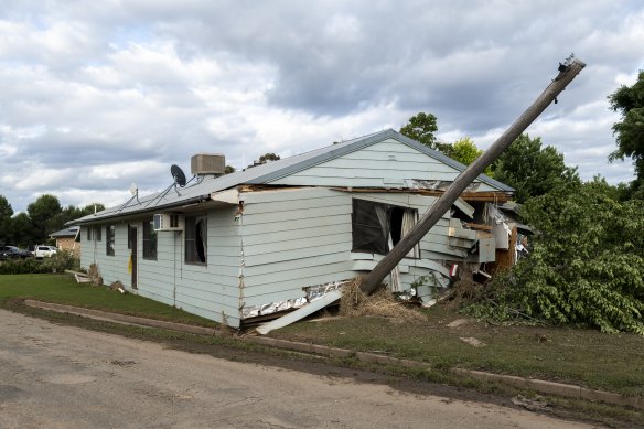 A destroyed home in Eugowra on Tuesday.