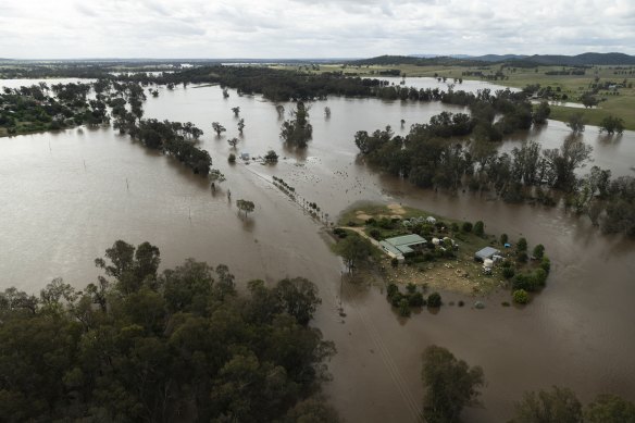 A farming property just outside Gooloogong has been completely isolated.