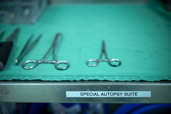 The autopsy room at the Victorian Institute of Forensic Medicine.