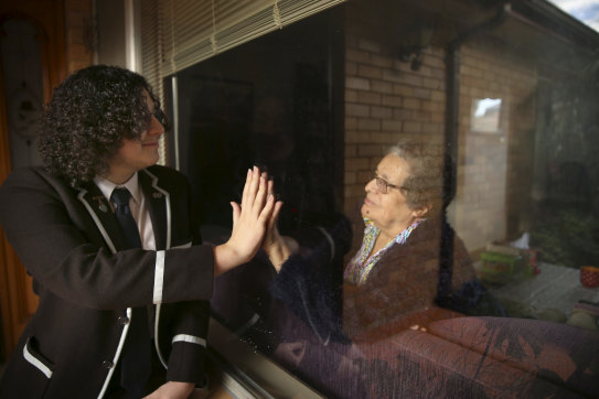 William Winter with his elderly grandmother at their George's Hall home.