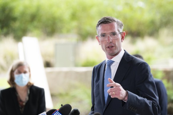 NSW Premier Dominic Perrottet addresses the media on Wednesday.