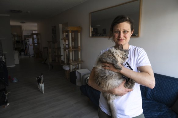 Dorlene Haidar rescues and rehomes cats from the street.