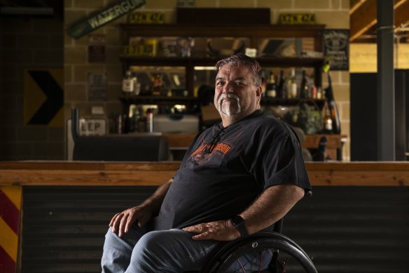 Darren Sheens was paralysed from the chest down following a motorcycle crash in 1990. 