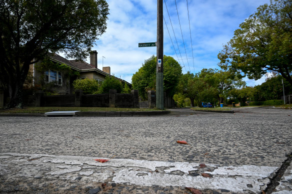 The concrete surface of Hassett Avenue in Canterbury. 