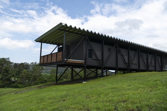 The Bridge for Creative Learning, designed by Kerstin Thompson Architects, is across from the museum and is a stunning 160-metre, low-slung breezeway structure built across a flood gully.