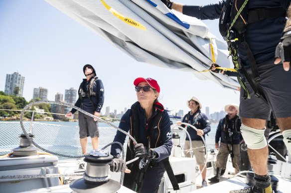 Alyson Gearing during a training session a week before the Sydney to Hobart.
