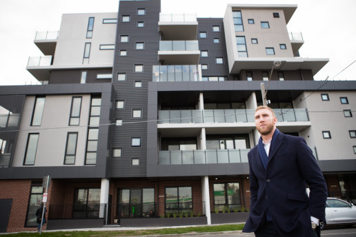 Unison chief executive James King at the organisation’s social housing development in Footscray . 