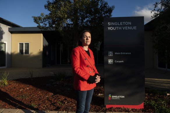 Labor MP Emily Suvaal at a community support centre set up Singleton Youth Venue. 