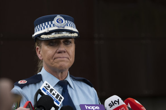 Assistant Commissioner Leanne McCusker speaking to the media on Thursday afternooon. 