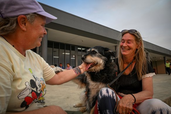 Chief enjoys a pat in Ballarat.