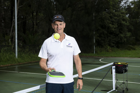 Ready for action: pickleball coach Ian Hutchinson.