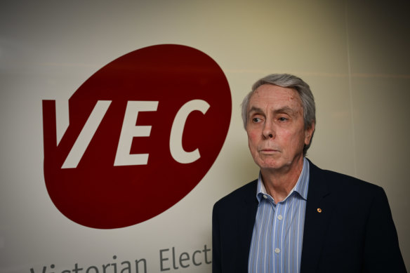 Victorian electoral commissioner Warwick Gately last month.