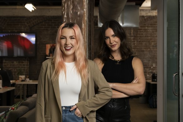 Tannar Eacott has more than one million YouTube subscribers, she’s pictured with Grace Watkins, chief executive of Click Mangement.