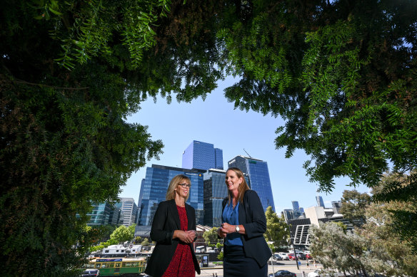 City of Melbourne heat officers Tiffany Crawford and Krista Milne. 