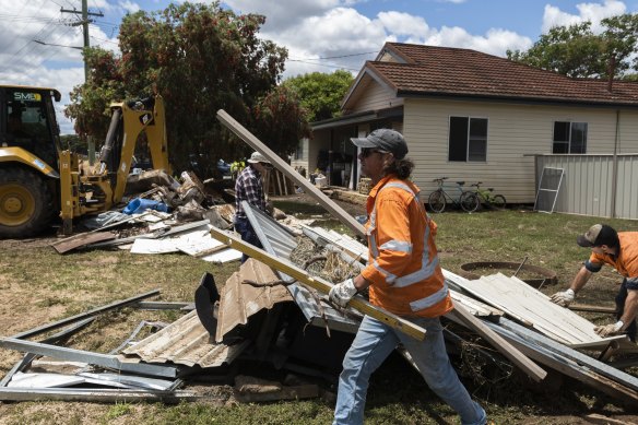 The clean-up begins in Eugowra after flash flooding hit on Monday.