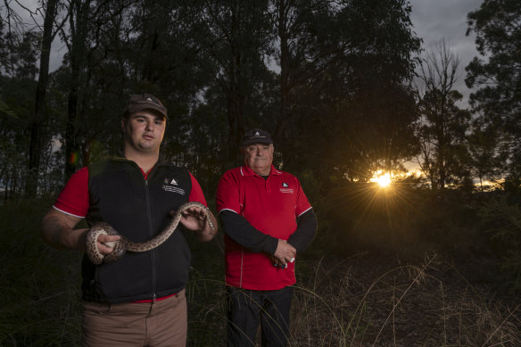 Since leaving foster care, Aaron Smith (left) has started a diploma in reptile zoology and helps other Indigenous young people through the TRYP (To Reach Your Potential) program, founded by Col Watego.  