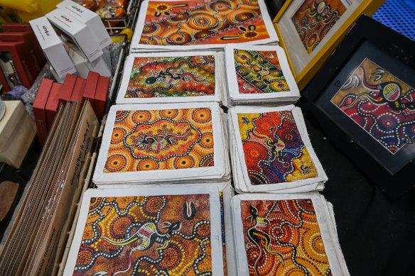 A stall at the Queen Victoria market that sells both authentic and inauthentic Indigenous products. 