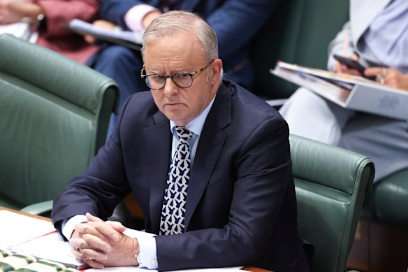 Prime Minister Anthony Albanese during question time.