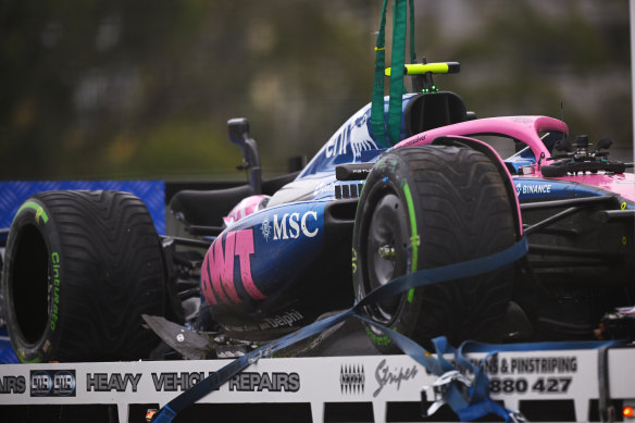 Jack Doohan was hoping to cross the Albert Park finish line in his Alpine A525 Renault. Instead, his race finished early and the vehicle left the track on the back of a truck. 