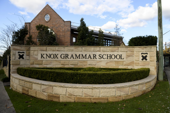 Knox Grammar said the incident involved several boys from the senior school. 