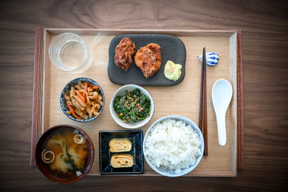 A Teishoku Tuesdays dinner set, prepared by Alex Cheah.