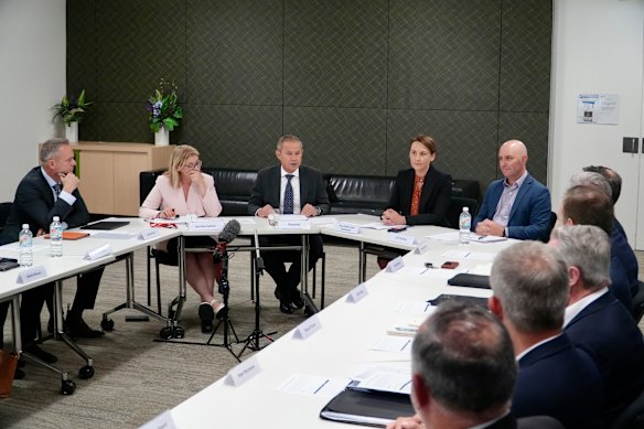 Attendees of WA Premier Roger Cook's fuel table on Wednesday.