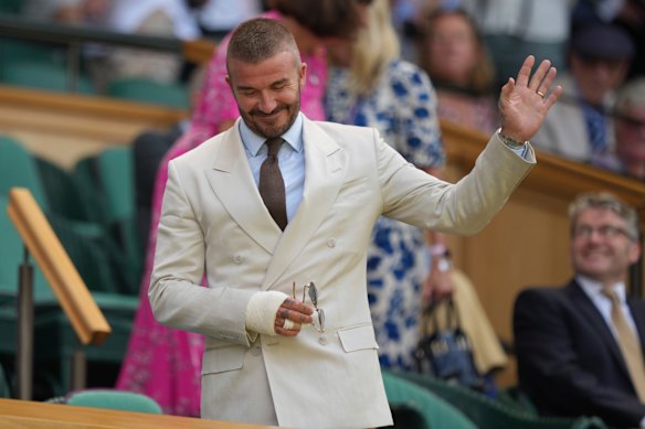 David Beckham was one of the star attractions in Wimbledon’s royal box.