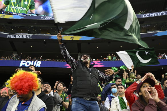 Pakistan supporters at the ICC T20 World Cup at the MCG. 