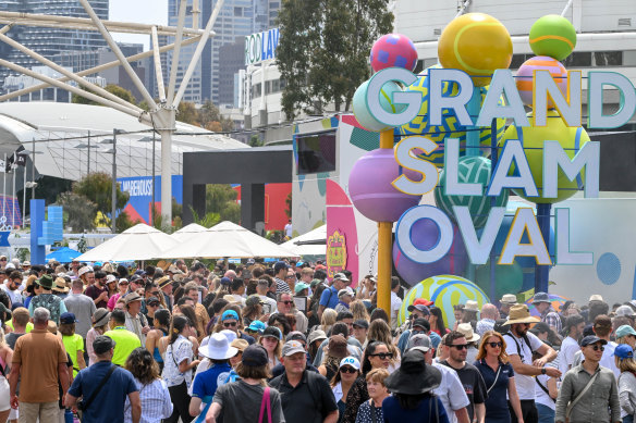 Crowds pack the Australian Open on day one.