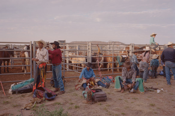 Stockmen prepare to face the music. 