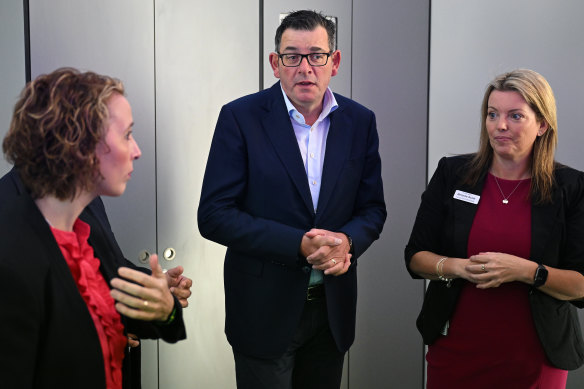 Premier Daniel Andrews, during a hospital visit on Tuesday, declined to “make any announcements about gaming”.